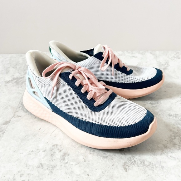 Kizik Athens Bahama Hands Free Shoes Mens 8.5 / Womens Sz 10 pink blue navy - Picture 1 of 8